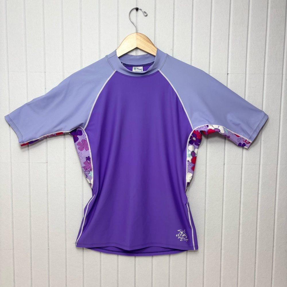 Tuga Swim Tropical Floral Purple‎ T-shirt Size M